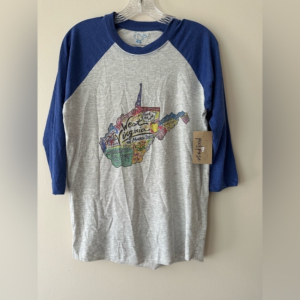 Luckybird Clothing Co Boutique T-shirt With Print West Virginia NWT